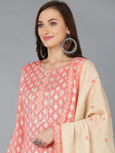 Women Cotton Abstract Printed Kurta Trousers-VKSKD1424A